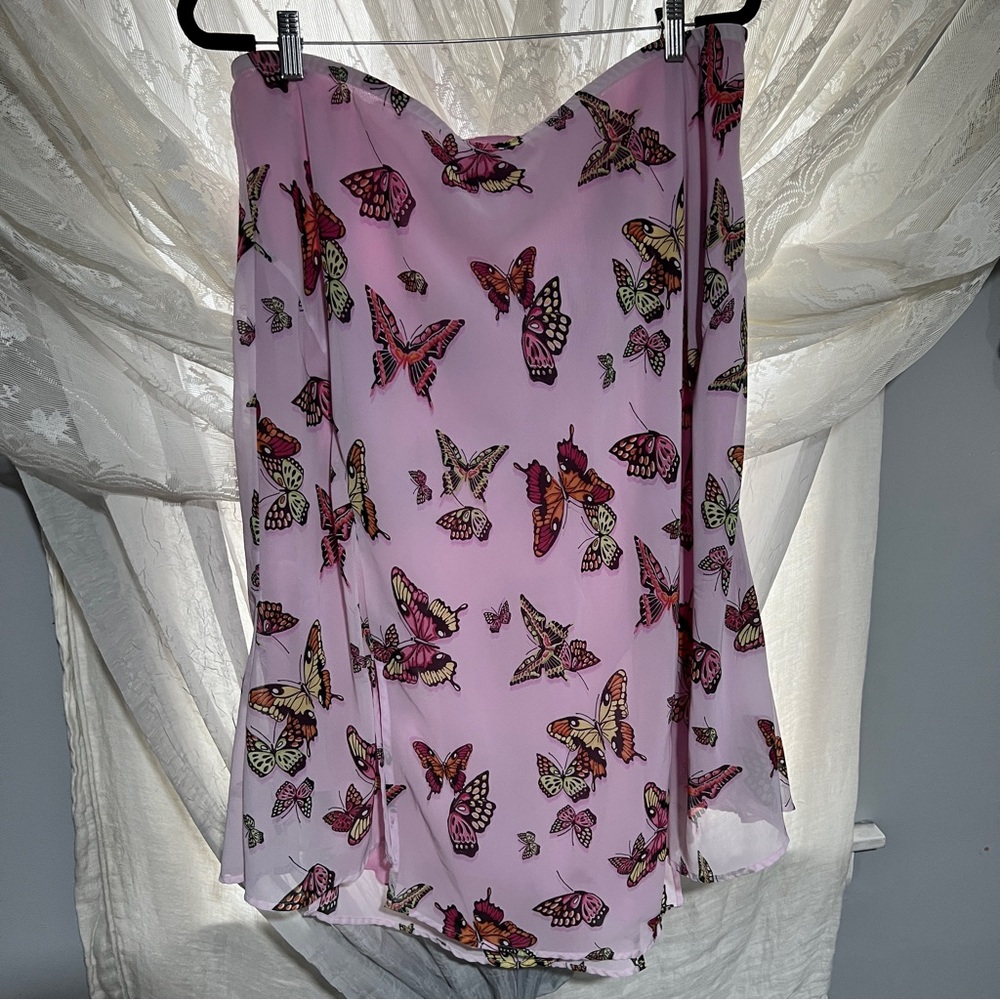 Butterfly Print Pink Skirt